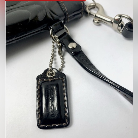 Coach Black Patent Leather Wristlet - Picture 7 of 11